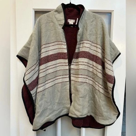 Free People | Boho Hippie Swept Away Zip-Up Ruana Cape Poncho Size O/S - Picture 3 of 10